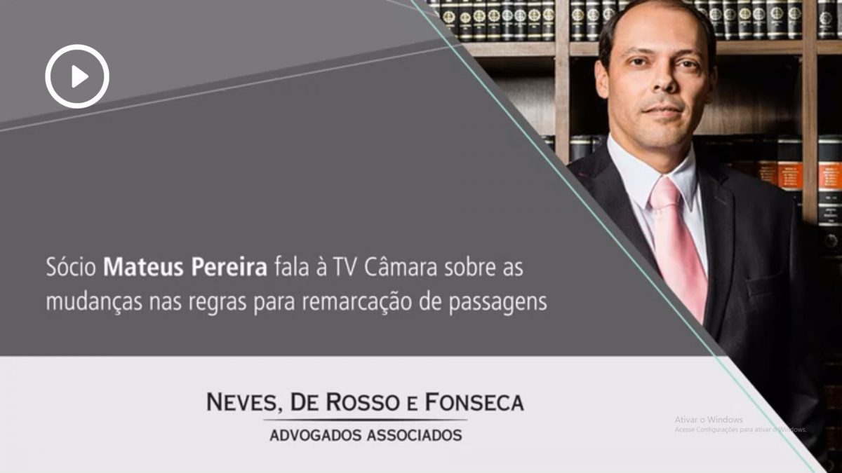 Sócio Mateus Pereira dos Santos fala à TV Câmara sobre as mudanças nas regras para remarcação de passagens