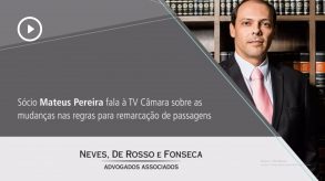Sócio Mateus Pereira dos Santos fala à TV Câmara sobre as mudanças nas regras para remarcação de passagens
