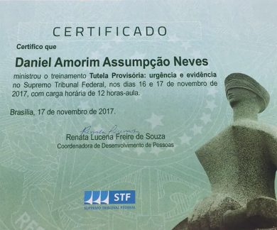 O sócio Daniel Neves ministra treinamento no Supremo Tribunal Federal (STF)